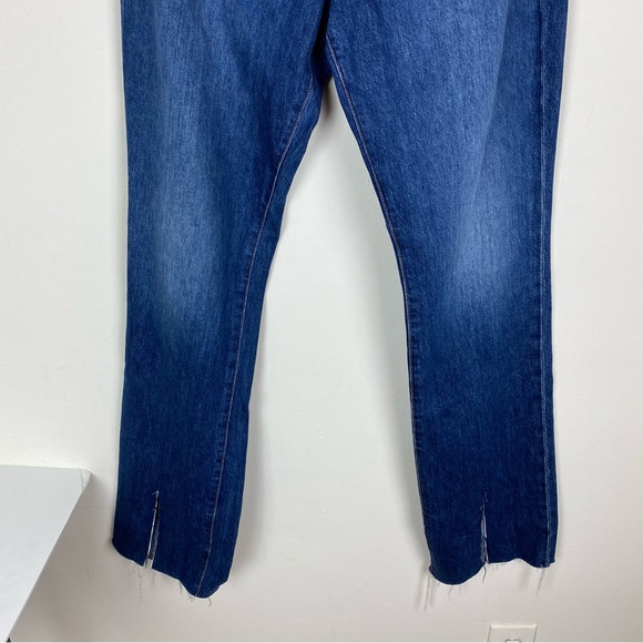 Veronica Beard Keane Long Straight Leg High Rise Front Slit Jeans Size 30 - Picture 4 of 14